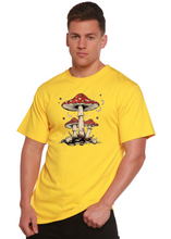 Load image into Gallery viewer, Boho Retro Hippie Mushrooms Natural Unisex Bamboo/Cotton Graphic T-Shirt