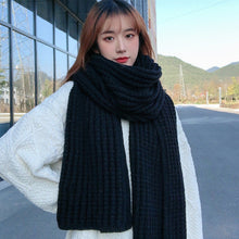Load image into Gallery viewer, Winter Simple Soft Colorful Knitted Wool Scarf Solid Warm Scarves Lightweight Casual Couple Muffler Striped Elegant Hijab Cashmere Scarf Neck Scarf Christmas Gift For Women
