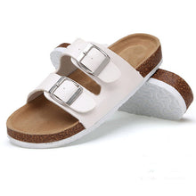 将图片加载到图库查看器,Soft Casual Slippers Women Summer Beach Slides Slippers Flip Flops Non-slip Buckle Strap Girls Indoor Outside Shoes Adjustable Double Buckle Strap Casual Comfort Footbed Slides Sandals For Indoor And Outdoor Beach