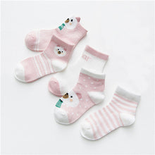 Load image into Gallery viewer, 5 Pairs Cute Summer Breathable Mesh Cotton Infant Baby Socks For Newborn Boys And Girls