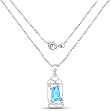 Load image into Gallery viewer, 4.57 Carat Genuine Swiss Blue Topaz & White Topaz .925 Sterling Silver Pendant