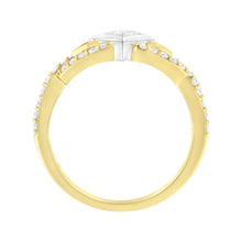 Load image into Gallery viewer, 10K Two Tone Color 2/3 Cttw Diamond Kite and Twist Shank Ring (H-I Color,SI2-I1 Clarity)
