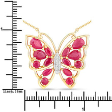 Load image into Gallery viewer, 2.88 Carat Genuine Ruby and White Zircon .925 Sterling Silver Necklace