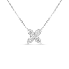 Load image into Gallery viewer, 10K White Gold 1/2 Cttw Brilliant Round Diamond Marquise Shaped 4 Leaf Clover Adjustable 16-18" Inch Pendant Necklace (I-J Color, I1-I2 Clarity)