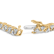 将图片加载到图库查看器,14K Yellow Gold 4.00 Cttw Diamond Triangle Link Tennis Bracelet (H-I Color, I1-I2 Clarity) - 7" Inches