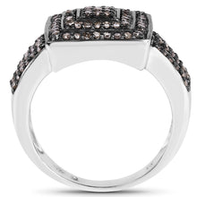 Load image into Gallery viewer, 0.42 Carat Genuine Champagne Diamond .925 Sterling Silver Ring