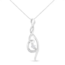 将图片加载到图库查看器,Espira 10K White Gold 1/10 cttw Diamond Swirl Pendant Necklace (I-J, I1-I2)