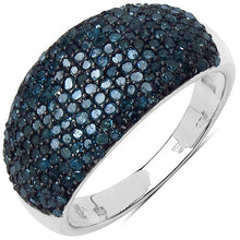 Load image into Gallery viewer, 0.99 Carat Genuine Blue Diamond Sterling Silver Ring