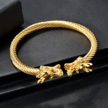 Load image into Gallery viewer, Double Dragon Copper Bracelet โ Rock & Hip-Hop Style, Unisex