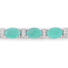 Load image into Gallery viewer, 4.98 Carat Genuine Emerald and White Topaz .925 Sterling Silver Bracelet
