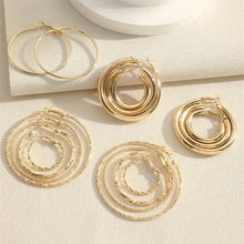 将图片加载到图库查看器,8-Pairs: Alloy Hoop Earrings Set