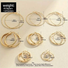 将图片加载到图库查看器,8-Pairs: Alloy Hoop Earrings Set