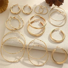 将图片加载到图库查看器,8-Pairs: Alloy Hoop Earrings Set