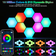 Load image into Gallery viewer, 8-Piece: Hexagon Light Panels RGBW Colorful Splicing Wall Lamps