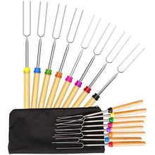Load image into Gallery viewer, 8-Piece Set: Marshmallow Roasting Sticks with Wooden Handle