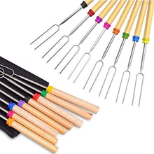 Load image into Gallery viewer, 8-Piece Set: Marshmallow Roasting Sticks with Wooden Handle