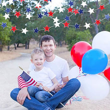 Load image into Gallery viewer, 8 Strands Patriotic Star Streamers Banner Garland