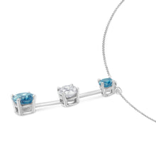 Load image into Gallery viewer, 14K White Gold 1 1/2 cttw White and Treated Blue Diamond Pendant Necklace (H-I, I1-I2)