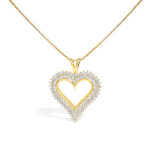 Load image into Gallery viewer, .925 Sterling Silver 1.00 Cttw Diamond Heart 18" Pendant Necklace (I-J Color, I2-I3 Clarity)