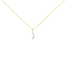 Load image into Gallery viewer, AGS Certified 14K Yellow Gold 2.0 Cttw Baguette and Brilliant Round-Cut Diamond Journey 18" Pendant Necklace (F-G Color, I1-I2 Clarity)