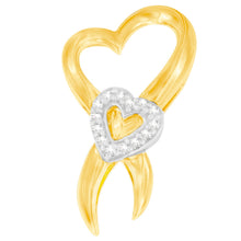 Load image into Gallery viewer, 10K Two-Tone Gold 1/10 cttw Diamond Heart Pendant Necklace (H-I, I1-I2)
