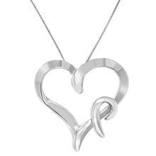 将图片加载到图库查看器,.925 Sterling Silver Heart Shaped Pendant Necklace