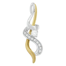 Load image into Gallery viewer, Espira 10K Two-tone Gold 1/5 cttw Diamond Intertwined Swirl Pendant Necklace (J-K, I1-I2)
