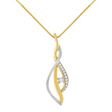 Load image into Gallery viewer, 10K Yellow and White Gold Round Cut Diamond Accent Cascade 18" Pendant Necklace (J-K Color, I2-I3 Clarity)