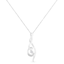 将图片加载到图库查看器,Espira 10K White Gold 1/10 cttw Diamond Swirl Pendant Necklace (I-J, I1-I2)
