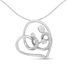 Load image into Gallery viewer, .925 Sterling Silver 1/6 cttw Diamond Heart Pendant Necklace (H-I, I1-I2)