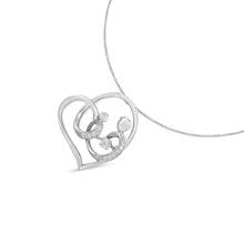Load image into Gallery viewer, .925 Sterling Silver 1/6 cttw Diamond Heart Pendant Necklace (H-I, I1-I2)