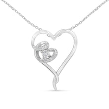Load image into Gallery viewer, .925 Sterling Silver 1/10 cttw Diamond Heart Pendant Necklace (H-I, I1-I2)