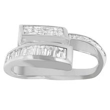 Load image into Gallery viewer, 14K White Gold 2 cttw Princess and Baguette Cut Diamond Double Loop Pendant Necklace (G-H, VS1-VS2)