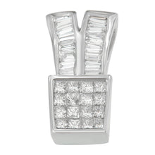 Load image into Gallery viewer, 14K White Gold 1 1/3 cttw Princess and Baguette Cut Diamond Sparkling Shapes Pendant Necklace (H-I, SI1-SI2)