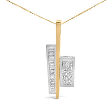 Load image into Gallery viewer, 18K Yellow and White Gold 1 7/8 Cttw Princess Baguette Diamond Key Shaped 18" Pendant Necklace (H-I Color, SI1-SI2 Clarity)