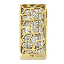 Load image into Gallery viewer, 14K Yellow Gold Princess Cut Diamond Block Pendant Necklace (2 5/8 cttw, H-I Color, SI2-I1 Clarity)