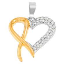 Load image into Gallery viewer, .925 Sterling Silver Two Toned 1/4 cttw Round Cut Diamond Pendant Necklace (H-I, I2-I3)