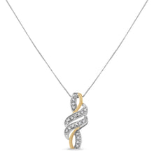 Load image into Gallery viewer, 10K Yellow Gold Plated .925 Sterling Silver 1/20 cttw Round Cut Diamond Swirl Pendant Necklace (H-I Color, I2-I3 Clarity)