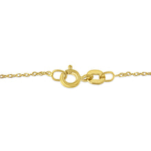 Load image into Gallery viewer, 14K Yellow Gold Plated .925 Sterling Silver Diamond Accent Ribbon & Heart 18" Pendant Necklace (H-I Color, I2-I3 Clarity)