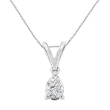 Load image into Gallery viewer, 10K White Gold 1/5 cttw Diamond Pear Pendant Necklace (H-I, SI1-SI2)