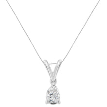 Load image into Gallery viewer, 10K White Gold 1/5 cttw Diamond Pear Pendant Necklace (H-I, SI1-SI2)