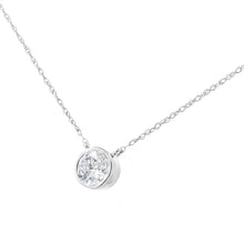 Load image into Gallery viewer, .925 Sterling Silver 1/10 Cttw Round-Cut Diamond Bezel 18" Pendant Necklace (J-K Color, I1-I2 Clarity)