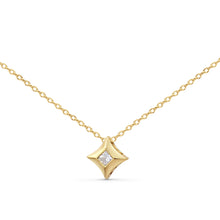 Load image into Gallery viewer, 10K Yellow Gold 1/5 Cttw Bezel Set Princess Diamond Kite Shaped Solitaire Pendent Necklace