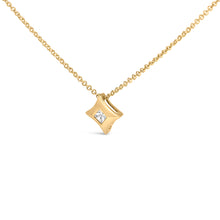 Load image into Gallery viewer, 10K Yellow Gold 1/5 Cttw Bezel Set Princess Diamond Kite Shaped Solitaire Pendent Necklace