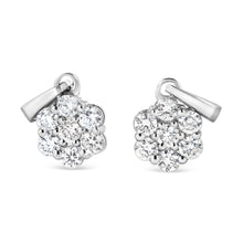 Load image into Gallery viewer, 14KT White Gold 1/2 cttw Diamond Floral Cluster Pendant Necklace (HI, SI2-I1)