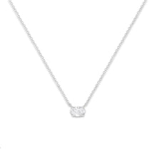 Load image into Gallery viewer, IGI Certified 10K White Gold 1/2 cttw Lab Grown Oval Shape Solitaire Diamond East West 18" Pendant Necklace (E-F Color, VS1-VS2 Clarity)
