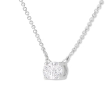 Load image into Gallery viewer, IGI Certified 14k White Gold 1/2 cttw Lab Grown Oval Shape Solitaire Diamond East West 18" Pendant Necklace (E-F Color, VS1-VS2 Clarity)