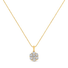 Load image into Gallery viewer, 14K Yellow Gold 2.00 Cttw Brilliant Round-Cut Diamond 7 Stone Flower Cluster 18" Pendant Necklace (H-I Color, SI2-I1 Clarity)