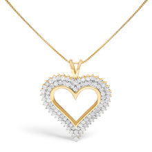 Load image into Gallery viewer, .925 Sterling Silver 1.00 Cttw Diamond Heart 18" Pendant Necklace (I-J Color, I2-I3 Clarity)