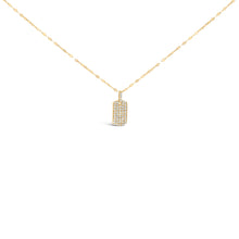 Load image into Gallery viewer, 14K Yellow Gold 1/3 Cttw Diamond Dog Tag Pendant Necklaces 18"